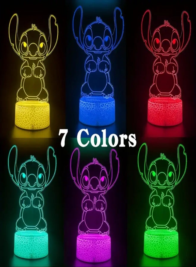 ارواق مصباح ليلي LED أكريليك من ديزني ستيتش - مصباح متغير اللون يعمل بمنفذ USB لغرفة النوم والحفلات والهدايا - إضاءة سطح مكتب لطيفة للأطفال والكبار - Image 2