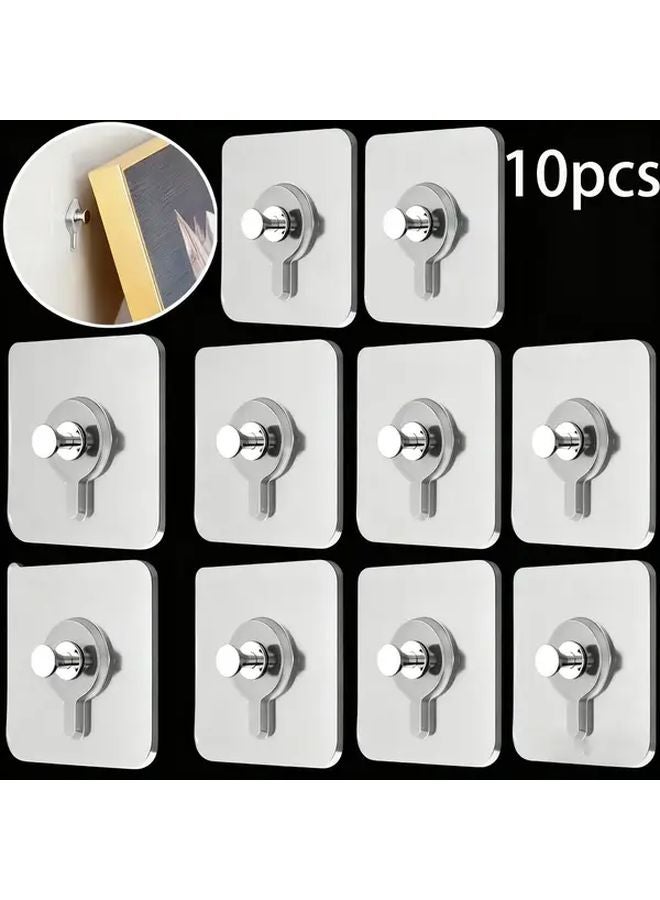 10 قطع من الخطافات الحديثة المثبتة على الحائط ذات لاصق قوي بدون حفر متعددة الوظائف ثقيلة التحمل - Image 2