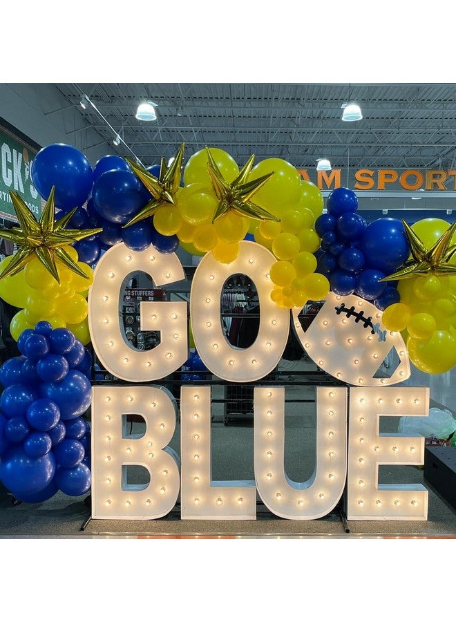 Biapian Yellow Blue Balloons, 60Pcs Blue Yellow White Balloons, 12Inch Blue Gold Confetti Balloons Dark Blue Latex Balloon Helium For Birthday Wedding Graduation Baby Shower Socer Party Decoration - Image 5