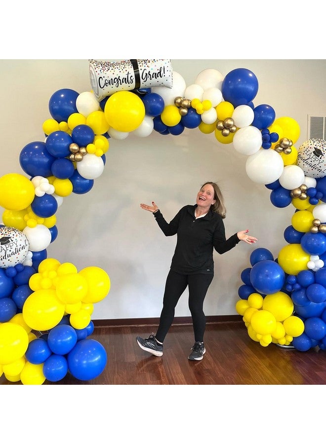 Biapian Yellow Blue Balloons, 60Pcs Blue Yellow White Balloons, 12Inch Blue Gold Confetti Balloons Dark Blue Latex Balloon Helium For Birthday Wedding Graduation Baby Shower Socer Party Decoration - Image 4