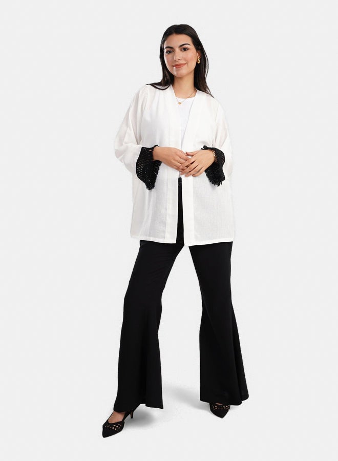 Clue Cardigan with Fringe Cuffs  - Image 1