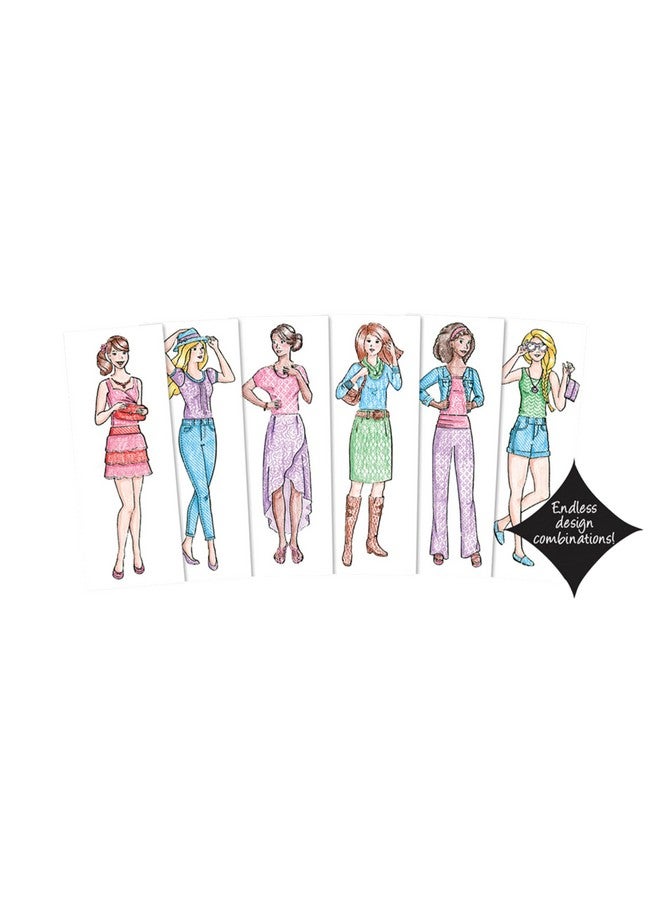 Kahootz Fashion Plates Classic - Girls Fashion, Mix-and-Match Drawing Kit, Arts and Crafts, Coloring, Art Supplies, Craft Supplies, Stencils, Crayons Included, Create Your Own Fashion Designs, Ages 6+ - Image 4