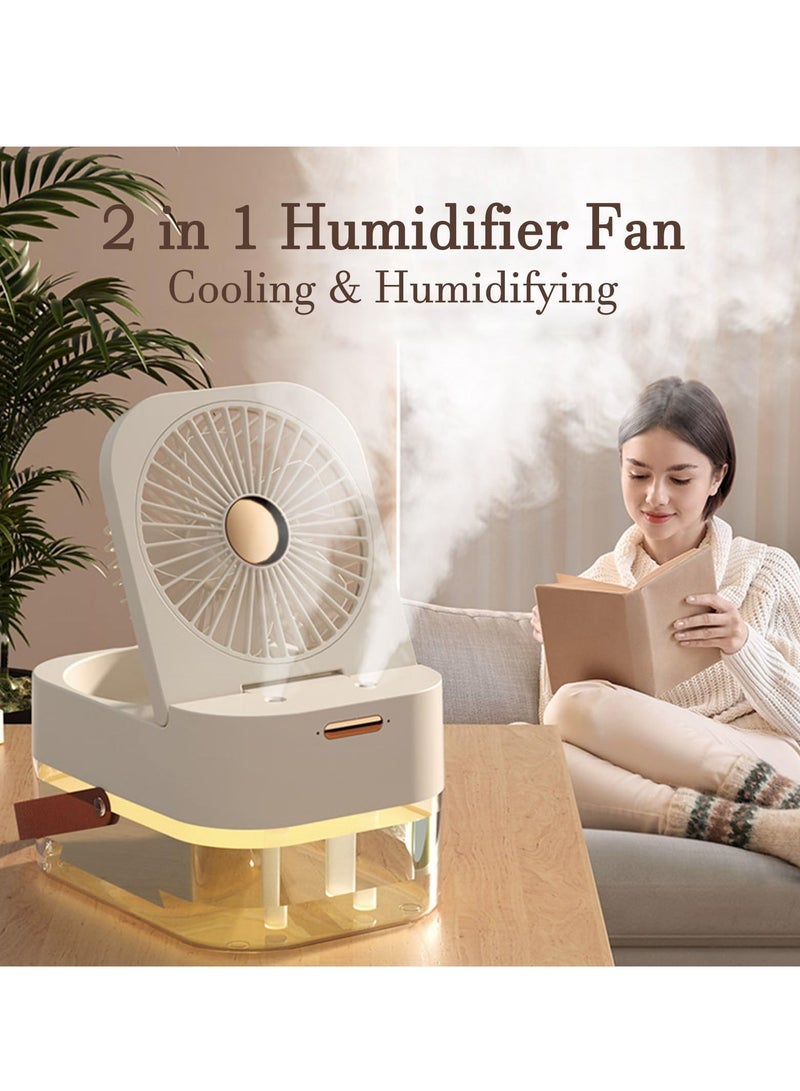 كابتن تيك Humidifier for Bedroom 2.5L Dual Spray 3in1, Top Fill Cool Mist Quiet Ultrasonic USB Air Humidifier for Large Room, Home, Baby, Cordless Portable Humidifier with Fan, LED, Easy to Clean - Image 2