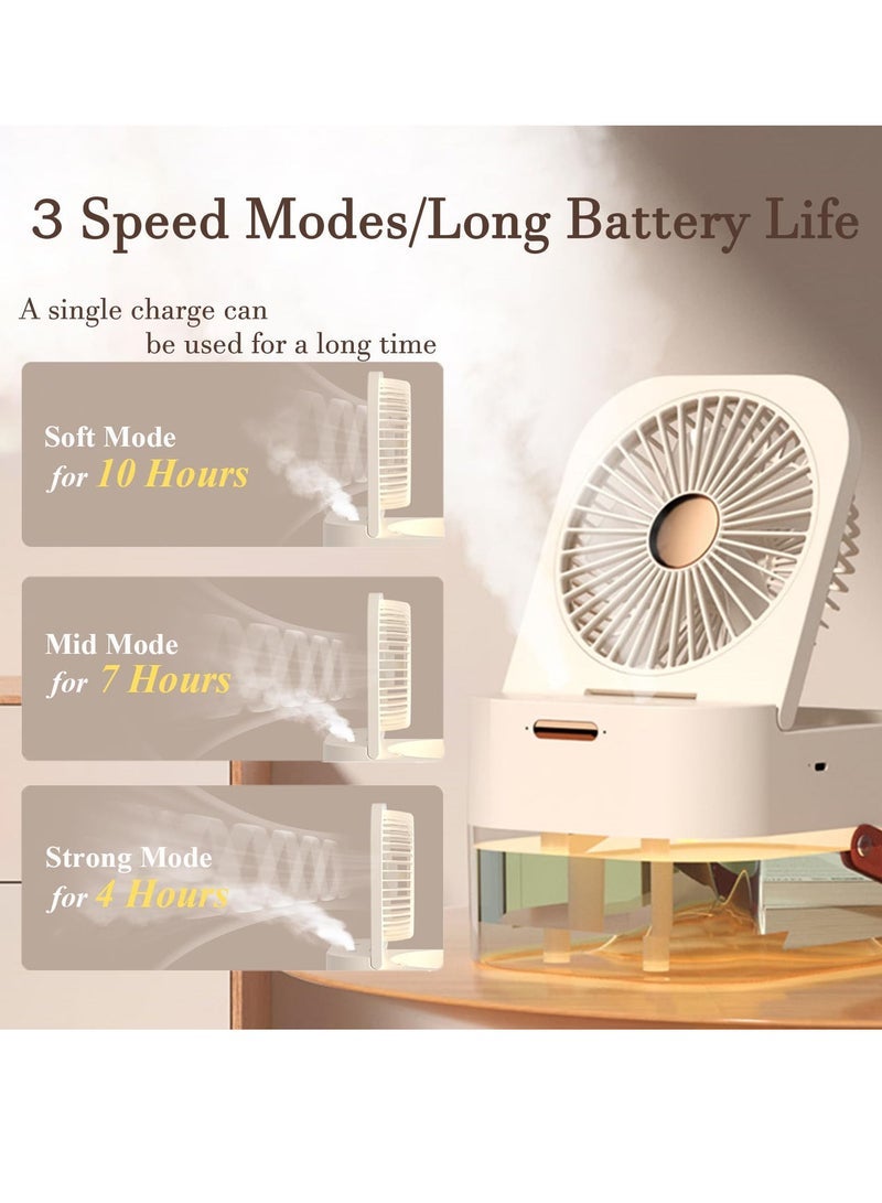 كابتن تيك Humidifier for Bedroom 2.5L Dual Spray 3in1, Top Fill Cool Mist Quiet Ultrasonic USB Air Humidifier for Large Room, Home, Baby, Cordless Portable Humidifier with Fan, LED, Easy to Clean - Image 3