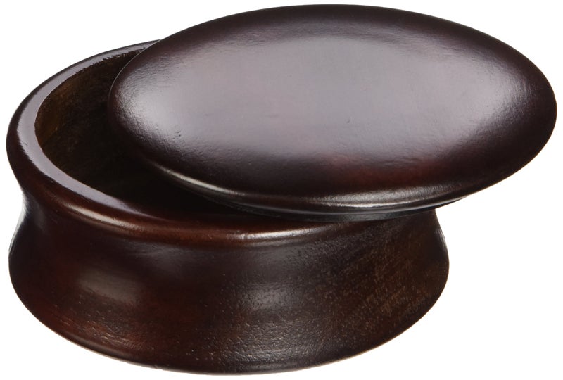 Kingsley Shave Soap Bowl with Lid Dark Wood - Image 2