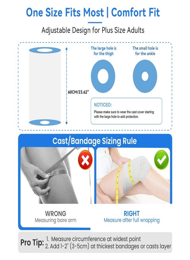 Zolife Knee Cast Cover for Shower Waterproof Bandage Cast Covers Protector for Knee Replacement Surgery, Wound, Burns Watertight Protection Reusable - Image 2