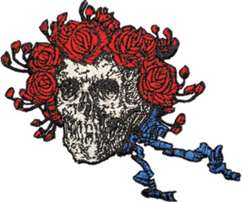 CD Visionary Application Skull and Roses Patch White