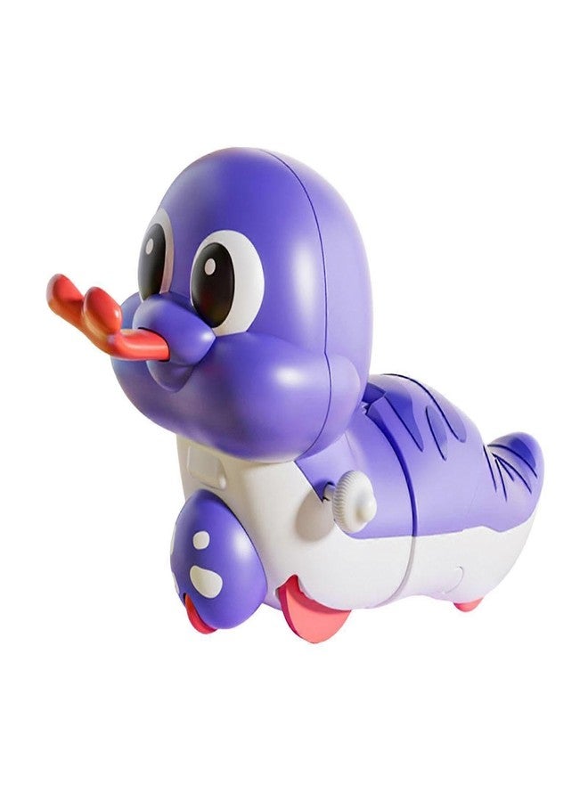 ADEMNEX Cute Wind-Up Duck Toy for Kids, Manual Clockwork Walking Duck, Colorful Cartoon Animal Toy for Toddlers & Children (Purple Duck Toy) - Image 1