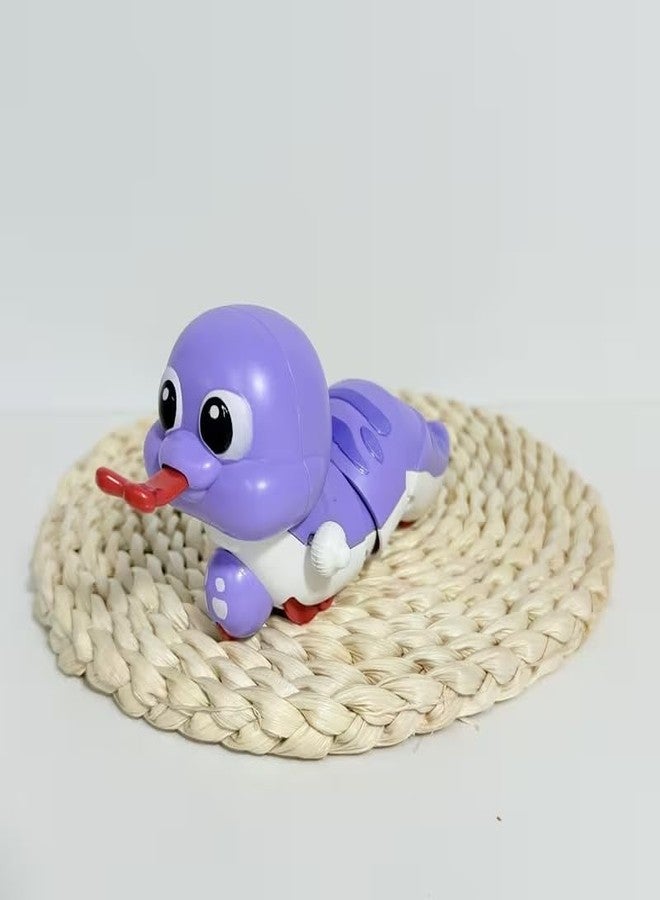 ADEMNEX Cute Wind-Up Duck Toy for Kids, Manual Clockwork Walking Duck, Colorful Cartoon Animal Toy for Toddlers & Children (Purple Duck Toy) - Image 5