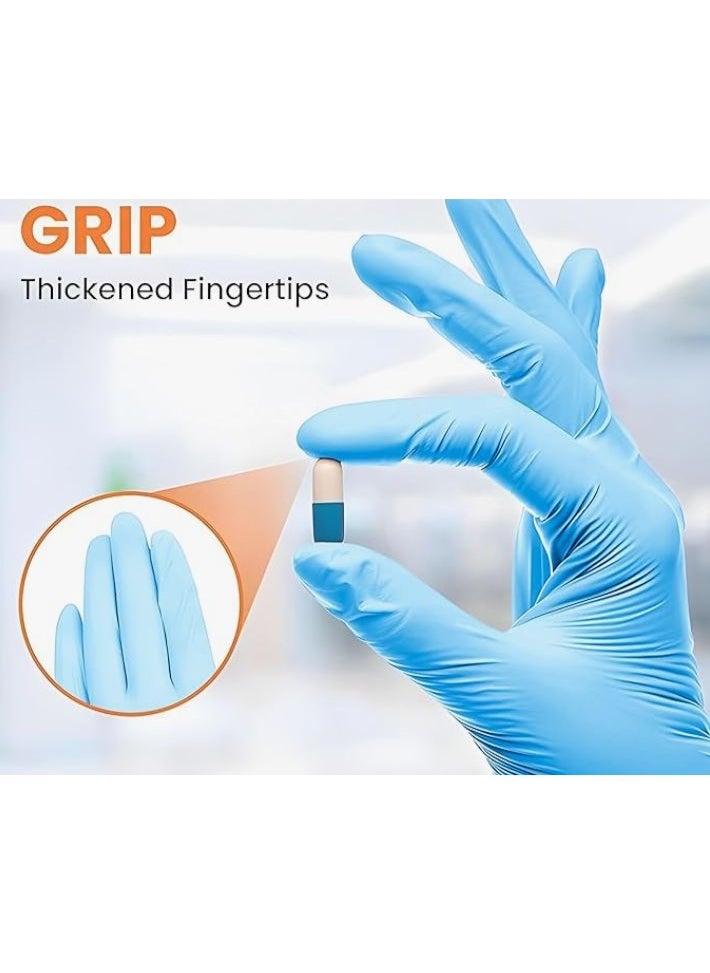 Generic (Large) Nitrile Exam Disposable Gloves, Powder Free, Latex Free, Best for Restaurant, Saloon, Kitchen, Cleaning, Food Prep (100 pieces x 1 Pack) (ME01135)  - Image 5