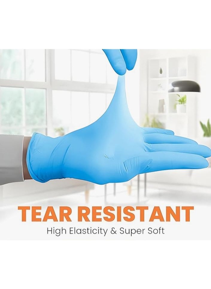 Generic (Large) Nitrile Exam Disposable Gloves, Powder Free, Latex Free, Best for Restaurant, Saloon, Kitchen, Cleaning, Food Prep (100 pieces x 1 Pack) (ME01135)  - Image 4