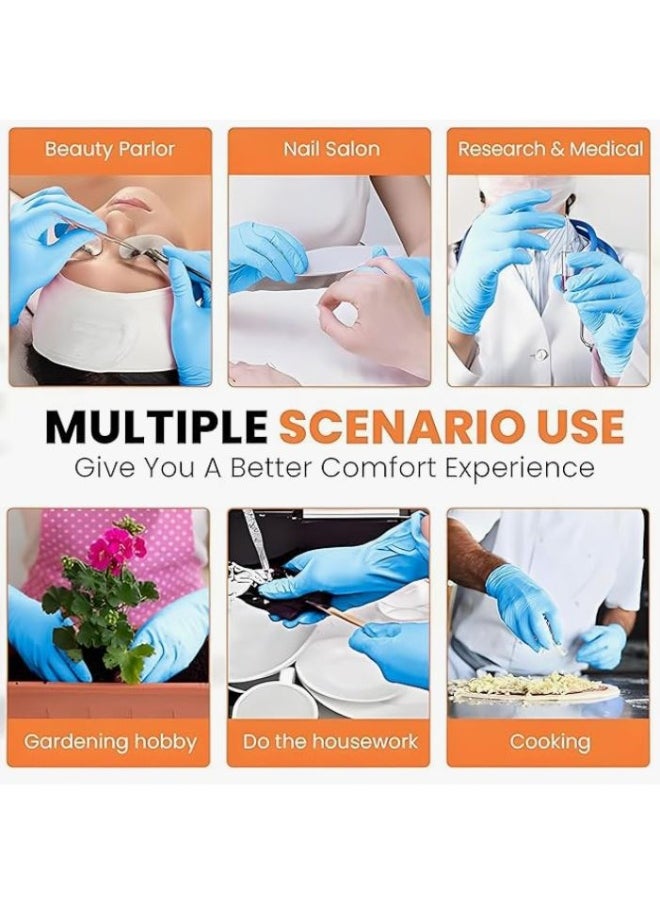 Generic (Large) Nitrile Exam Disposable Gloves, Powder Free, Latex Free, Best for Restaurant, Saloon, Kitchen, Cleaning, Food Prep (100 pieces x 1 Pack) (ME01135)  - Image 3