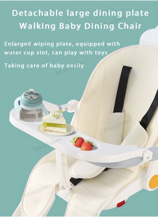 MiniJones - MiniJones Multi-Functional Baby Stroller 360 ° Rotate Simple Folding WHITE - Image 1