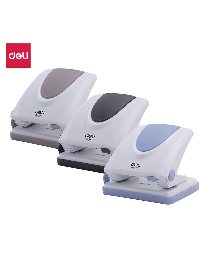 Deli Paper Punch with 2 Holes 20 Sheets , Hole Diameter 80mm,Φ6mm , Assorted Colors - E0125 - Image 1