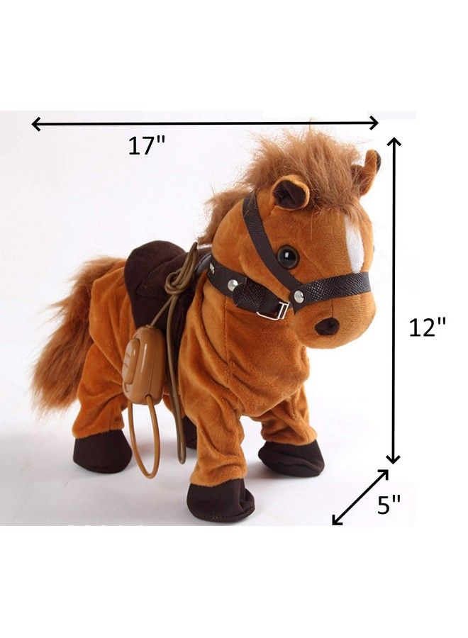Haktoys Walk Along Horse With Remote Control Leash Dancing Singing Walking Musical Pony Pet Realistic Animal Design With 9 Different Childfriendly Songs - Image 5