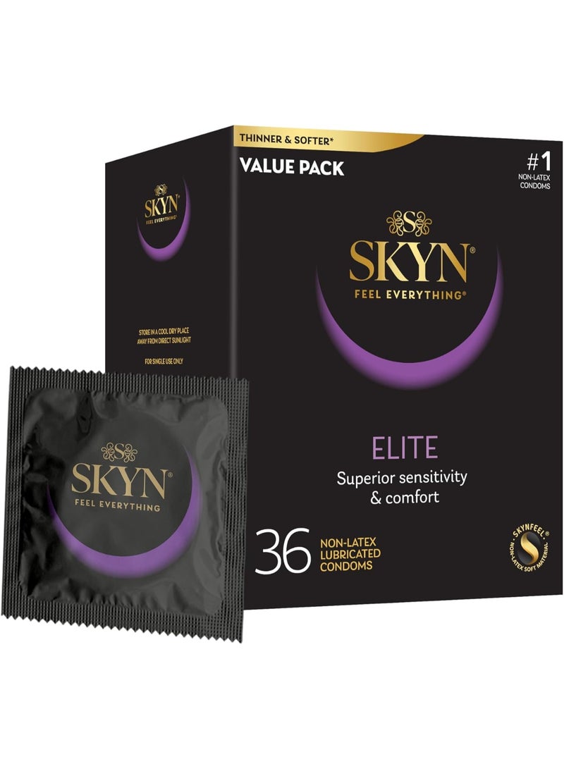 SKYN Elite Non-Latex Lubricated Condoms, 36 Count