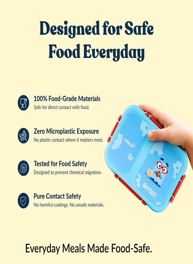 rabitat Yumzee Kids Lunch Box 750ml – Leakproof Stainless Steel Bento Tiffin for School, Boys & Girls | BPA-Free, Food-Grade Steel, Easy-Open Lock | 2-Year Brand Warranty | Shyguy - Image 4