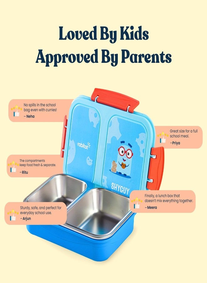 rabitat Yumzee Kids Lunch Box 750ml – Leakproof Stainless Steel Bento Tiffin for School, Boys & Girls | BPA-Free, Food-Grade Steel, Easy-Open Lock | 2-Year Brand Warranty | Shyguy - Image 5