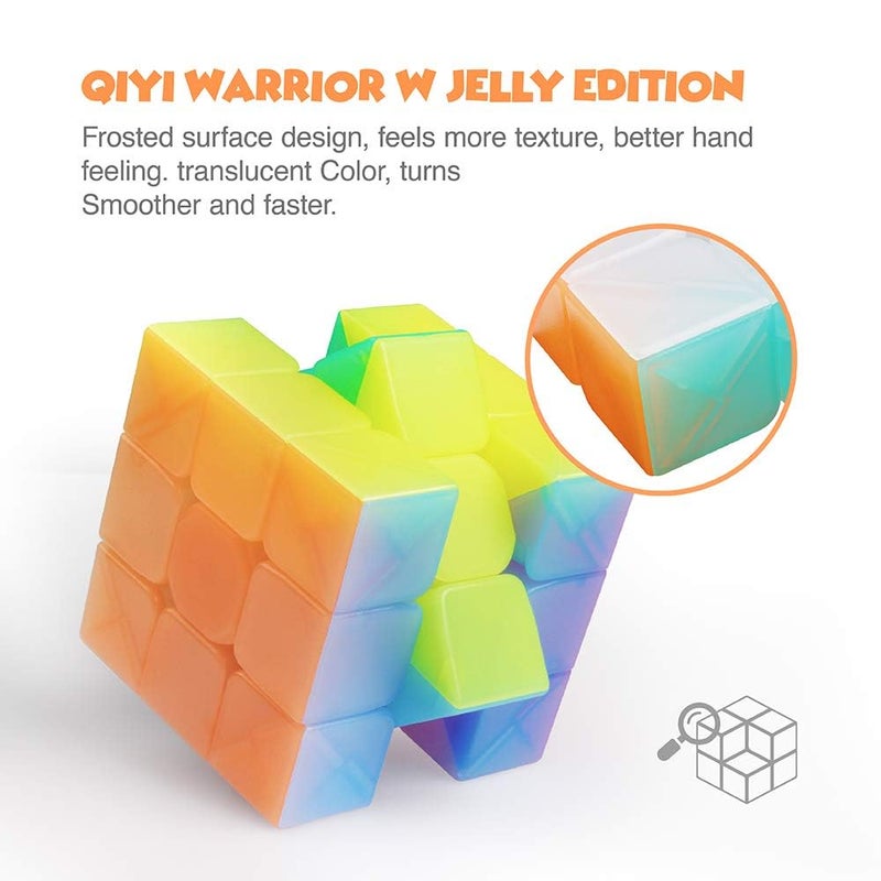 D-FantiX QY Toys Warrior W 3x3 Speed Cube Jelly 3x3x3 Magic Cube Puzzles Transparent Pastel Color - Image 3