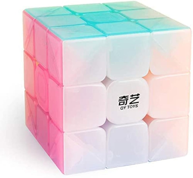 D-FantiX QY Toys Warrior W 3x3 Speed Cube Jelly 3x3x3 Magic Cube Puzzles Transparent Pastel Color - Image 1
