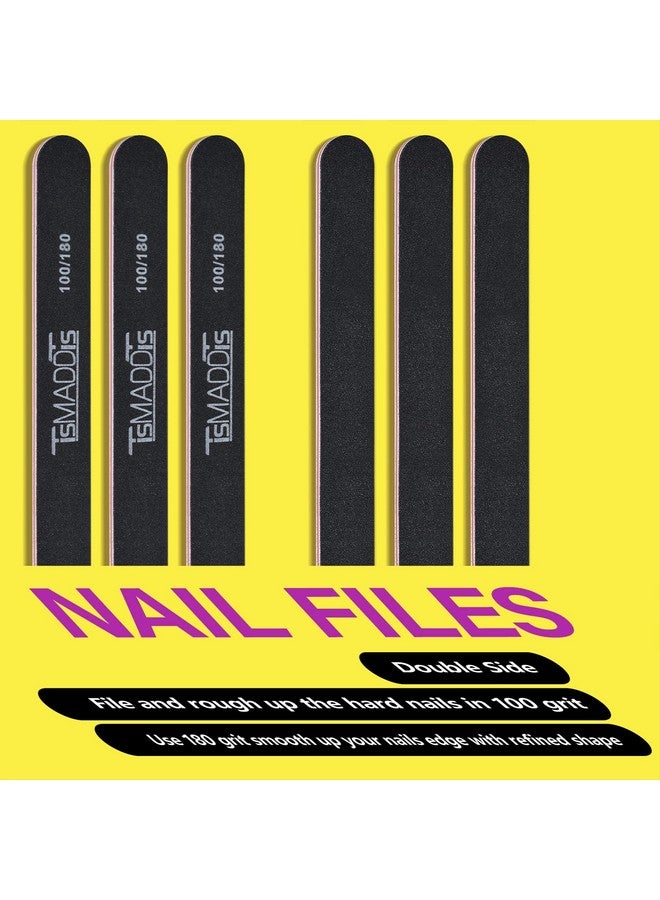 TsMADDTs Nail Files And Buffers Set With 6Pcs Rectangular Nail Buffers And 6Pcs Black 100180 Grit Nail Files Professional Nail Care Tools Kit For Women And Girls - Image 5