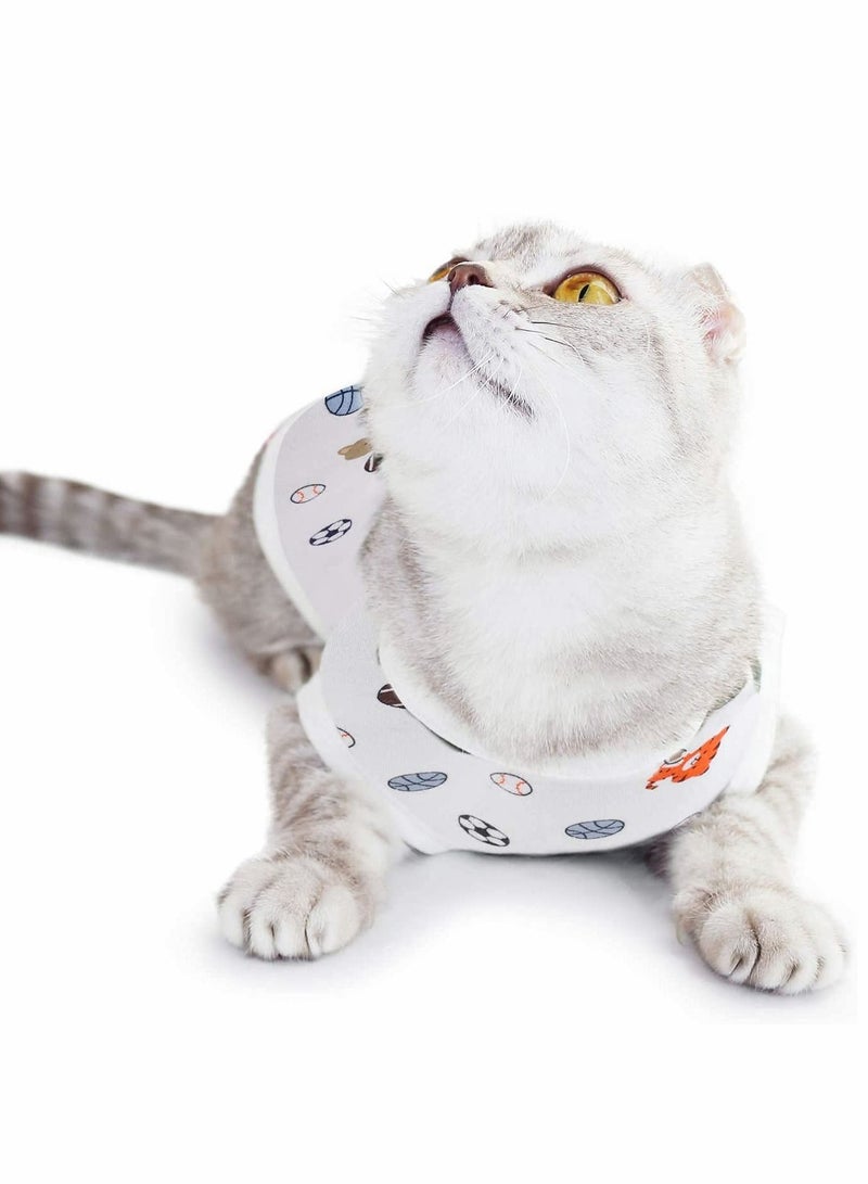 Y&D 4 Pcs Cat Recovery Suit Surgery Kittens Physiological Clothes Cotton Breathable for Abdominal Wounds or Skin Diseases - L  - Image 5