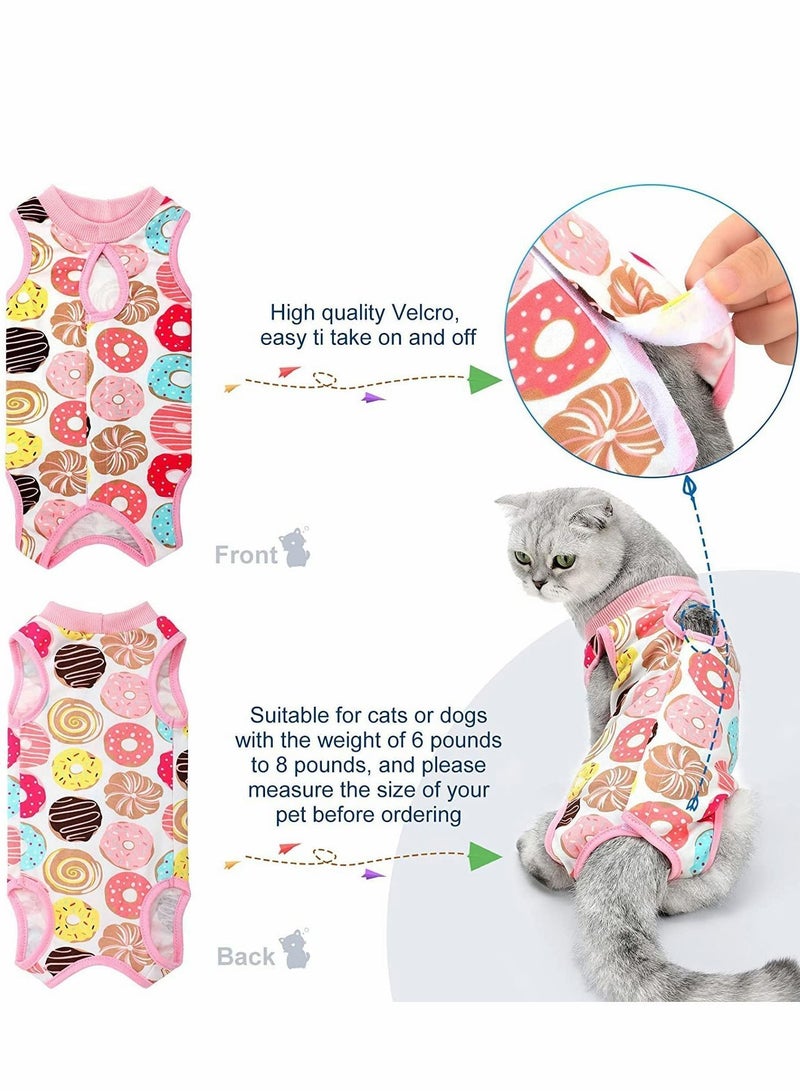 Y&D 4 Pcs Cat Recovery Suit Surgery Kittens Physiological Clothes Cotton Breathable for Abdominal Wounds or Skin Diseases - L  - Image 3