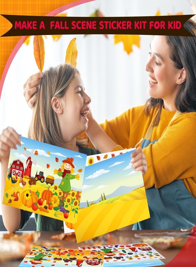 Maitys 60 Sheets Thanksgiving Stickers Scene Make a Fall Scene Sticker Kit Fall Crafts DIY Make Your Own Stickers for Autumn Activity Thanksgiving Party Crafts - Image 3