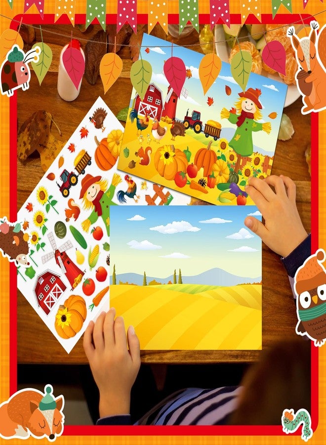 Maitys 60 Sheets Thanksgiving Stickers Scene Make a Fall Scene Sticker Kit Fall Crafts DIY Make Your Own Stickers for Autumn Activity Thanksgiving Party Crafts - Image 5