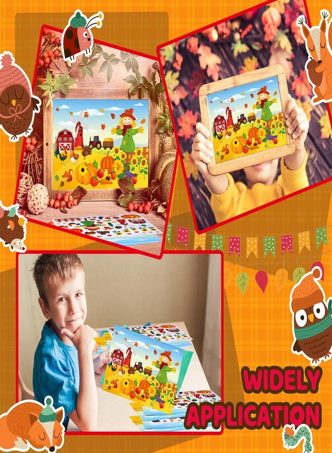 Maitys 60 Sheets Thanksgiving Stickers Scene Make a Fall Scene Sticker Kit Fall Crafts DIY Make Your Own Stickers for Autumn Activity Thanksgiving Party Crafts - Image 4