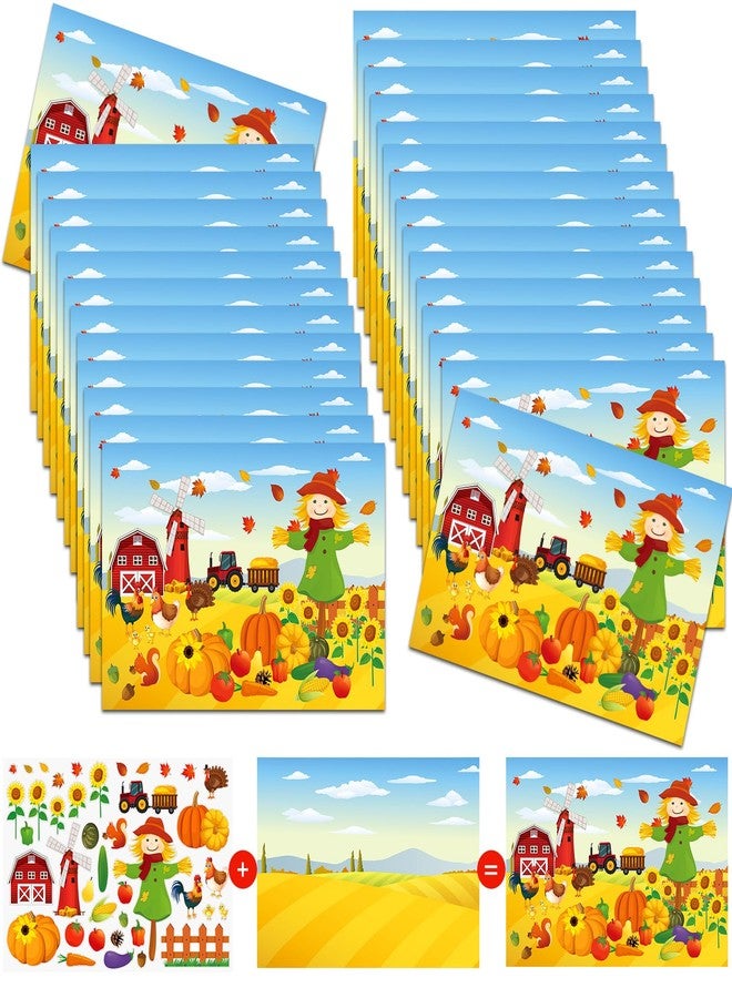 Maitys 60 Sheets Thanksgiving Stickers Scene Make a Fall Scene Sticker Kit Fall Crafts DIY Make Your Own Stickers for Autumn Activity Thanksgiving Party Crafts - Image 1