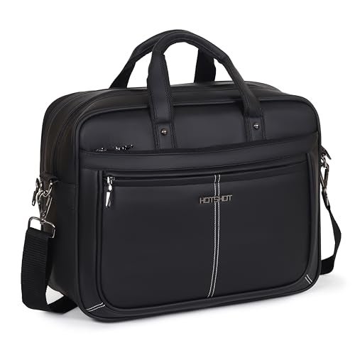 HOT SHOT EXECUTIVE_2001|LEATHER MESSANGER BAG|LAPTOP MESSANGER BAG|LAPTOP SLING BAG|OFFICE BAG|SHOULDER BAG|15.6 INCH|WATER RESISTANT |20 L LAPTOP BAG FOR MEN & WOMEN - Image 4