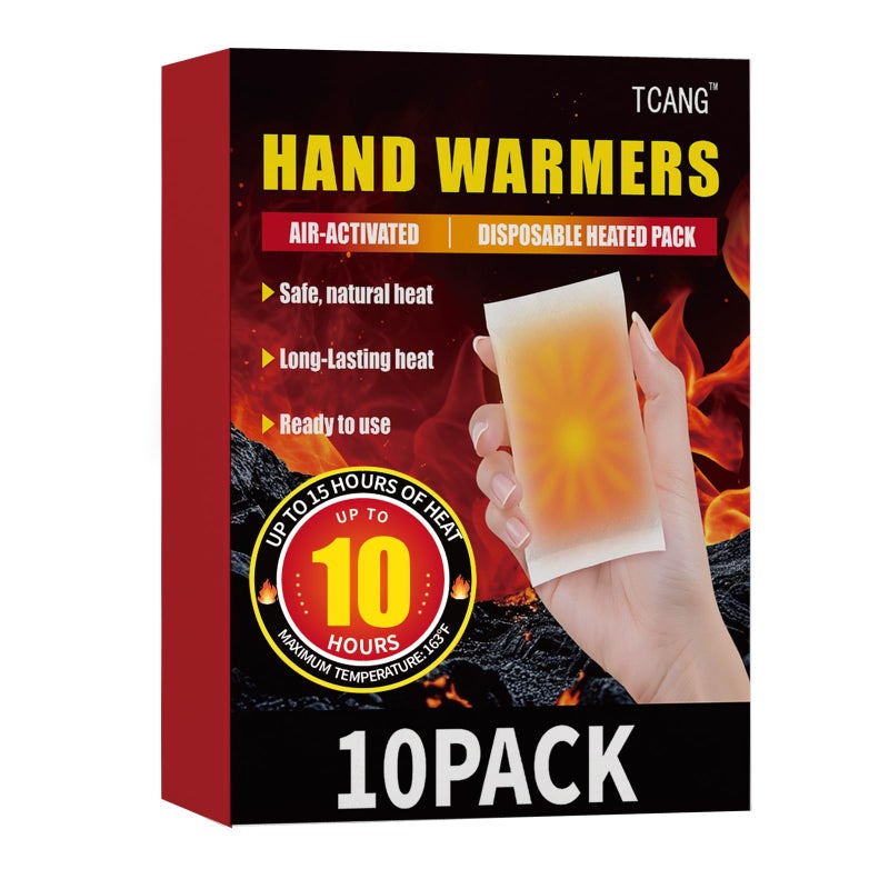 TCANG Hand Warmers Disposable 10 Pack - Up to 10 Hours of Heat - Super Long Lasting Air Activated Warmers, All Natural & Portable for Body, Hands & Toes - Odorless Hot Warmer Gifts for Winter Work - Image 1