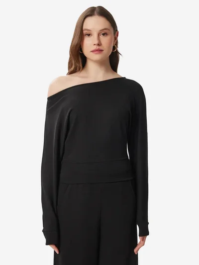 Lovely Istanbul ISTANBUL Asymmetrical Collar Long Sleeve Two-Piece Set with Wide Leg Pants