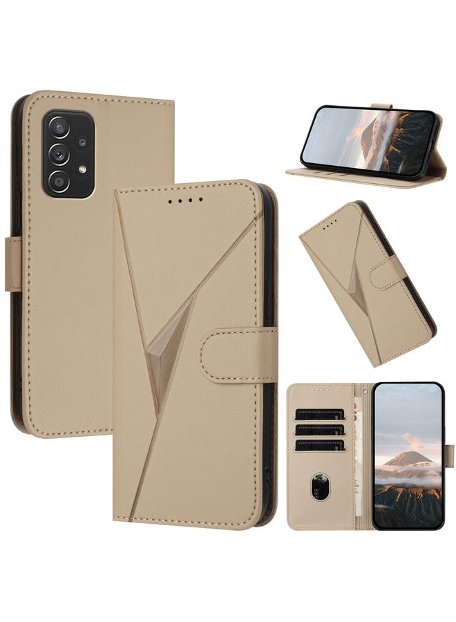 S-TOP Case For Samsung Galaxy A52 4G / 5G Triangle Pattern Buckle Clasp Leather Phone Case - Image 1