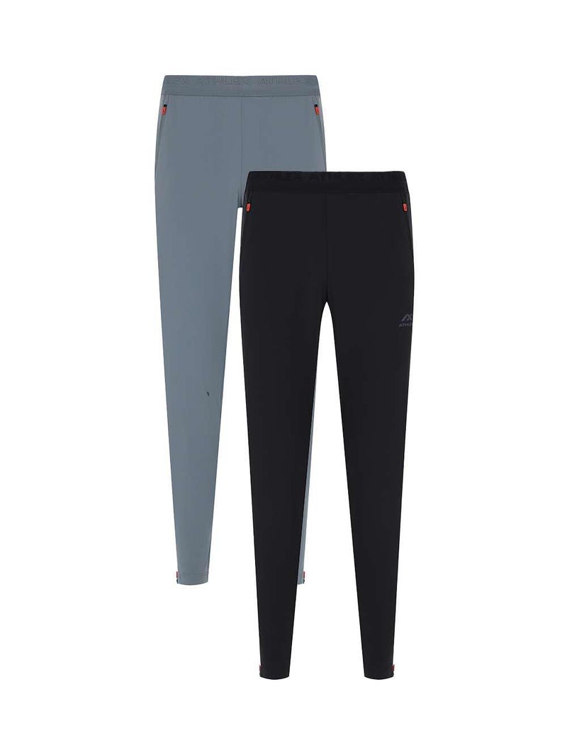 Athlex Men's 2-Pack Protect Running Trousers – ATDRY Moisture-Wicking Fabric, Reflective Safety, Ergonomic Fit, Thermoregulation & Practical Design - Image 1