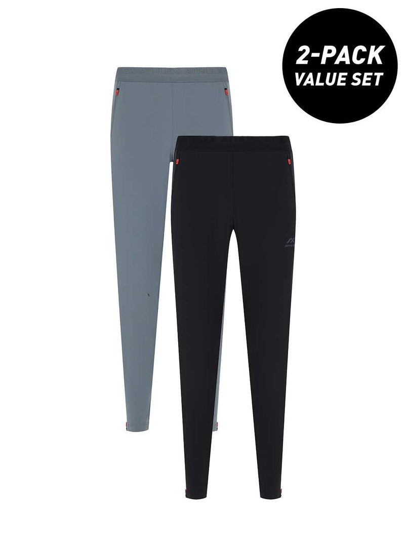 Athlex Men's 2-Pack Protect Running Trousers – ATDRY Moisture-Wicking Fabric, Reflective Safety, Ergonomic Fit, Thermoregulation & Practical Design - Image 2