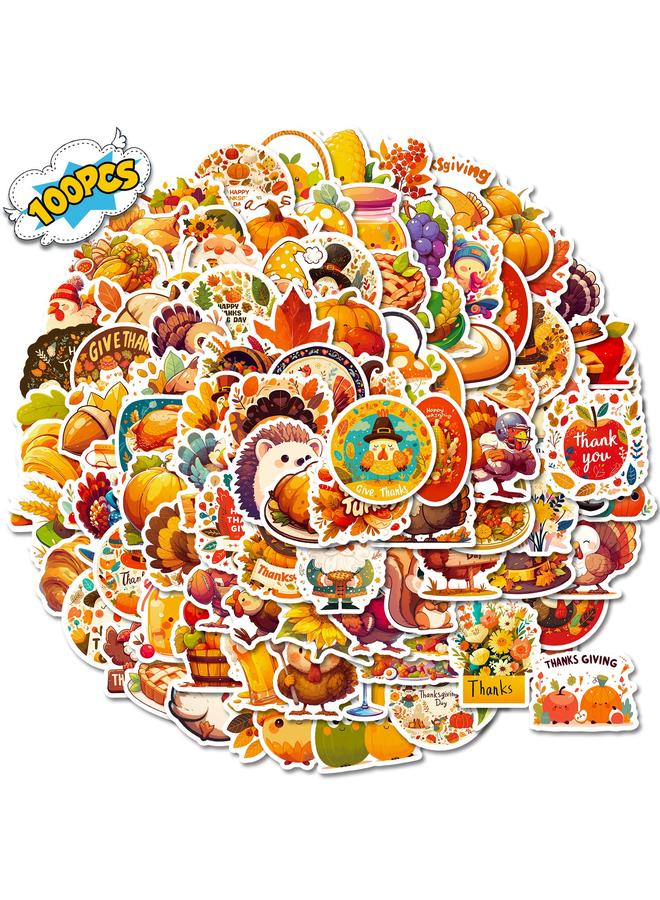 Bluejw 100 Cartoon Graffiti Thanksgiving Stickers DIY Mobile Phone Case Luggage Skateboard Decoration Stickers - Image 2
