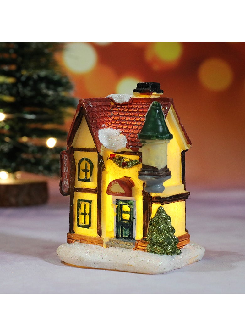 AUTOYSUR - Christmas Village Sets LED Lighted Christmas Village Houses with Figurines, Christmas Village Collection Indoor Room Decor Collectible Buildings (6 Pack) - Image 1