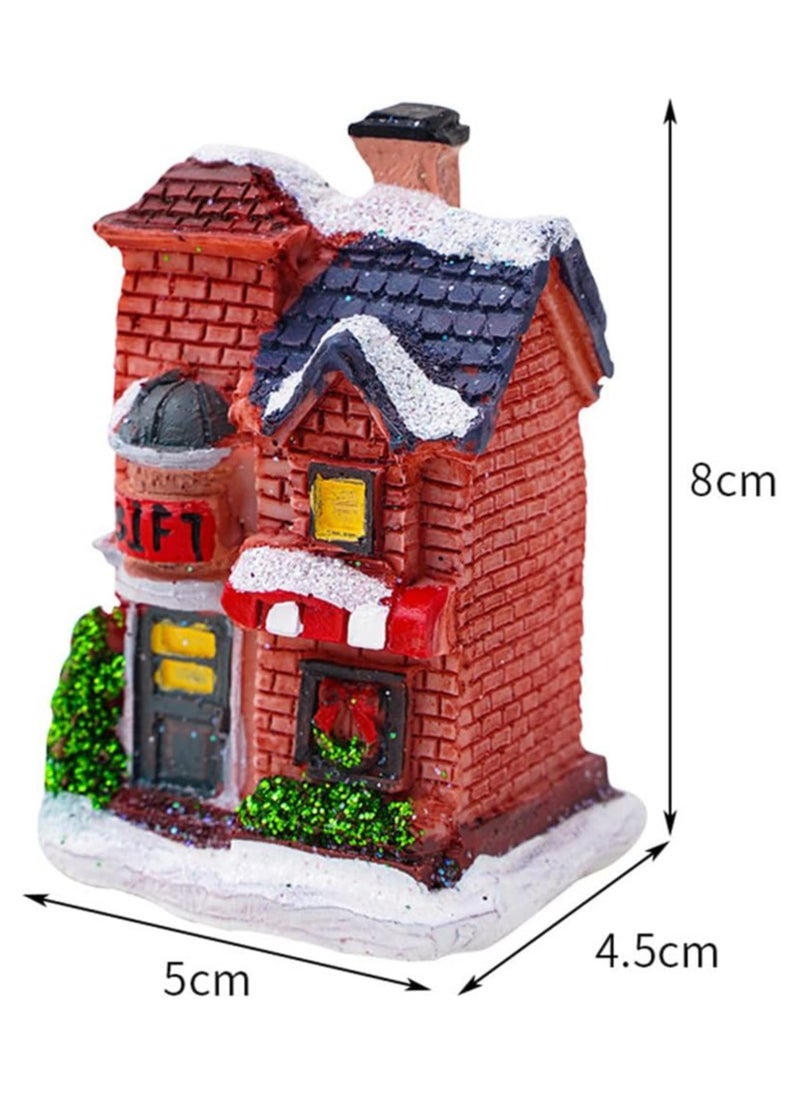 AUTOYSUR - Christmas Village Sets LED Lighted Christmas Village Houses with Figurines, Christmas Village Collection Indoor Room Decor Collectible Buildings (6 Pack) - Image 1