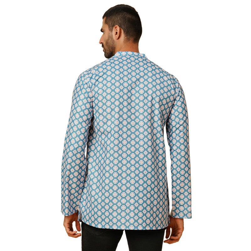 ARCHATTIRE Men’s Blue Printed Kurta for Men - Image 2