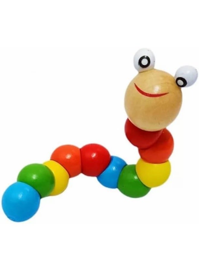 لعبة الدودة من الخشب متعددة الألوان الصفوة - Image 2