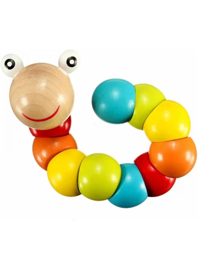 لعبة الدودة من الخشب متعددة الألوان الصفوة - Image 1