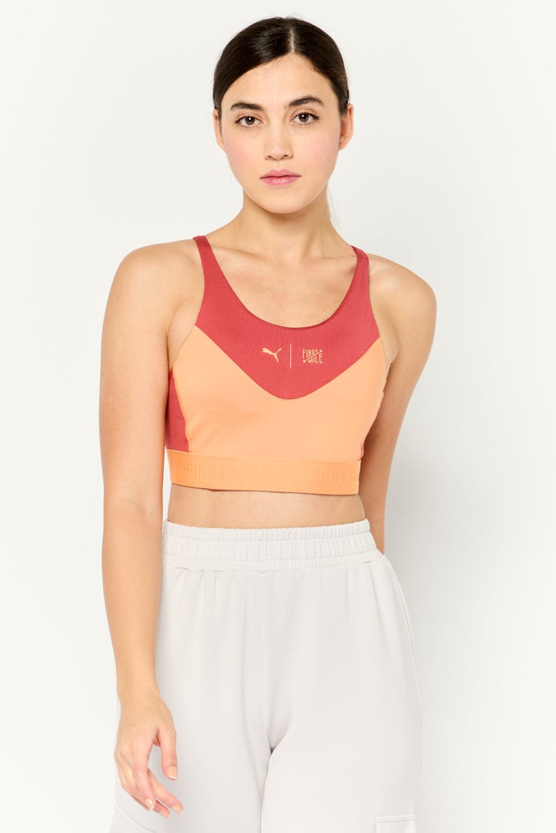 PUMA Puma x First Mile Women Brand Logo Padded Sports Bra, Pale - Image 1