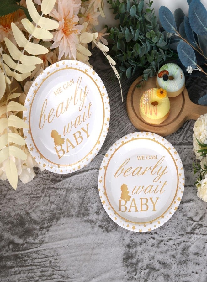 Pandecor 50 Pieces We Can Bearly Wait Baby Disposable Paper Plates,7 inches Cake Dessert Plates for Gender Reveal Party and Baby Shower Party (Plates) - Image 4