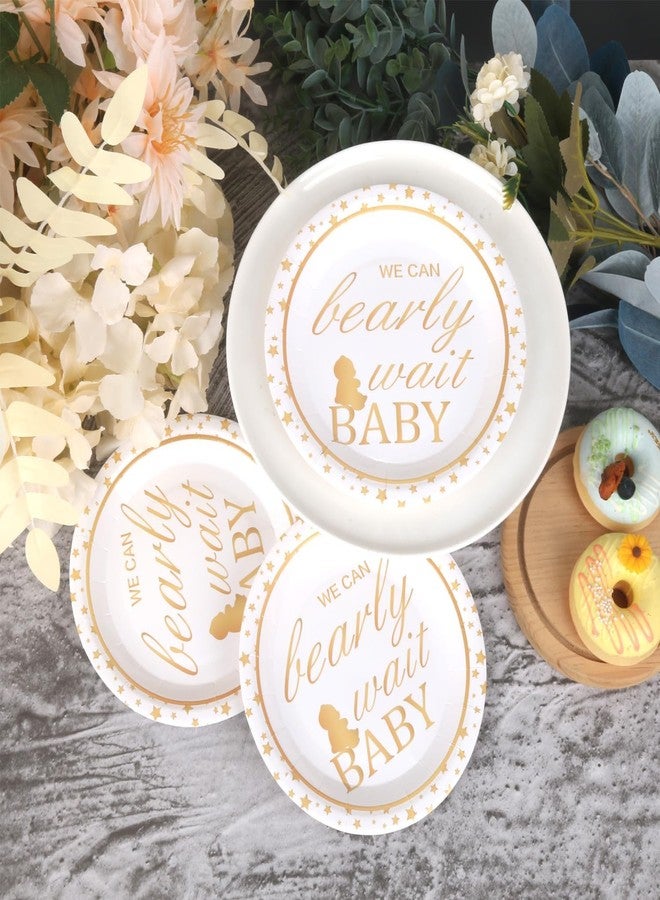 Pandecor 50 Pieces We Can Bearly Wait Baby Disposable Paper Plates,7 inches Cake Dessert Plates for Gender Reveal Party and Baby Shower Party (Plates) - Image 3