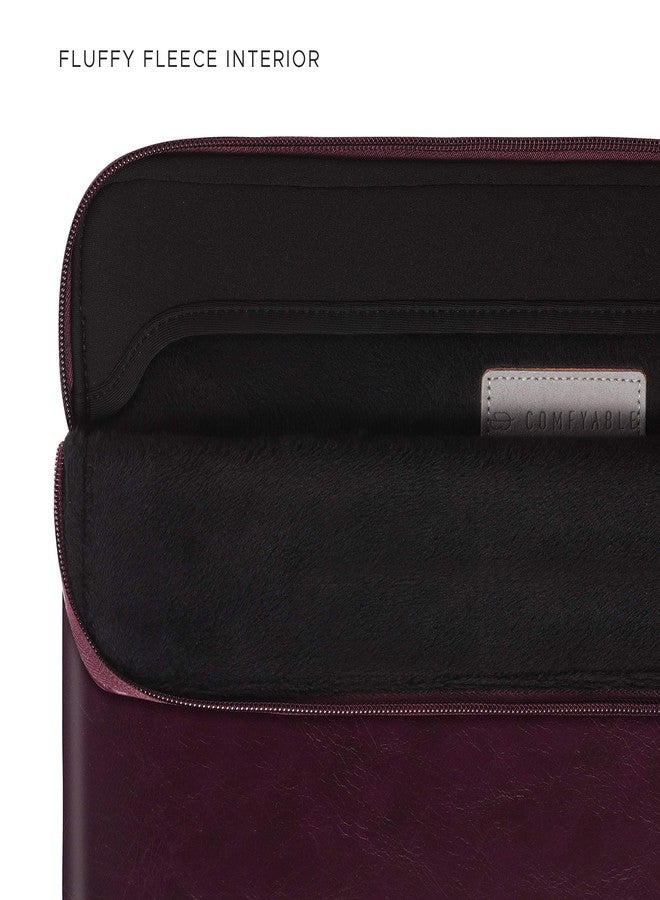 Comfyable Slim Protective Laptop Sleeve Compatible with 13/13.3/14 Inch MacBook Air & MacBook Pro, Mac Travel Case, Laptop Pouch, Slim PU Leather Cover M5/M4/M3/M2/M1 2025-2021, Berry Brown - Image 2