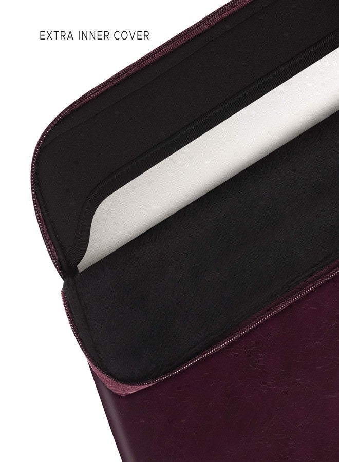 Comfyable Slim Protective Laptop Sleeve Compatible with 13/13.3/14 Inch MacBook Air & MacBook Pro, Mac Travel Case, Laptop Pouch, Slim PU Leather Cover M5/M4/M3/M2/M1 2025-2021, Berry Brown - Image 4