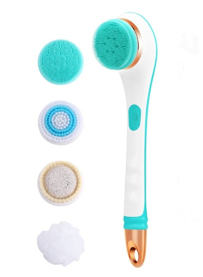 AL RAID 4 in 1 Electric Back Scrubber for Shower with 4 Brush Heads 2 Speed Levels IPX6 Waterproof Electric Bath Body Brush - Image 2