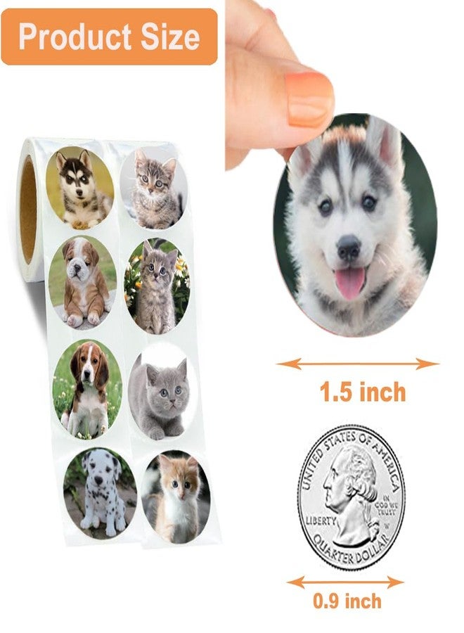 Hohamn 600 Pcs Puppy and Kitten Stickers for Kids Teachers 1.5 Inch 16 Styles Dog Cat Stickers for Kids Birthday Party School Reward Giveaways - Image 3